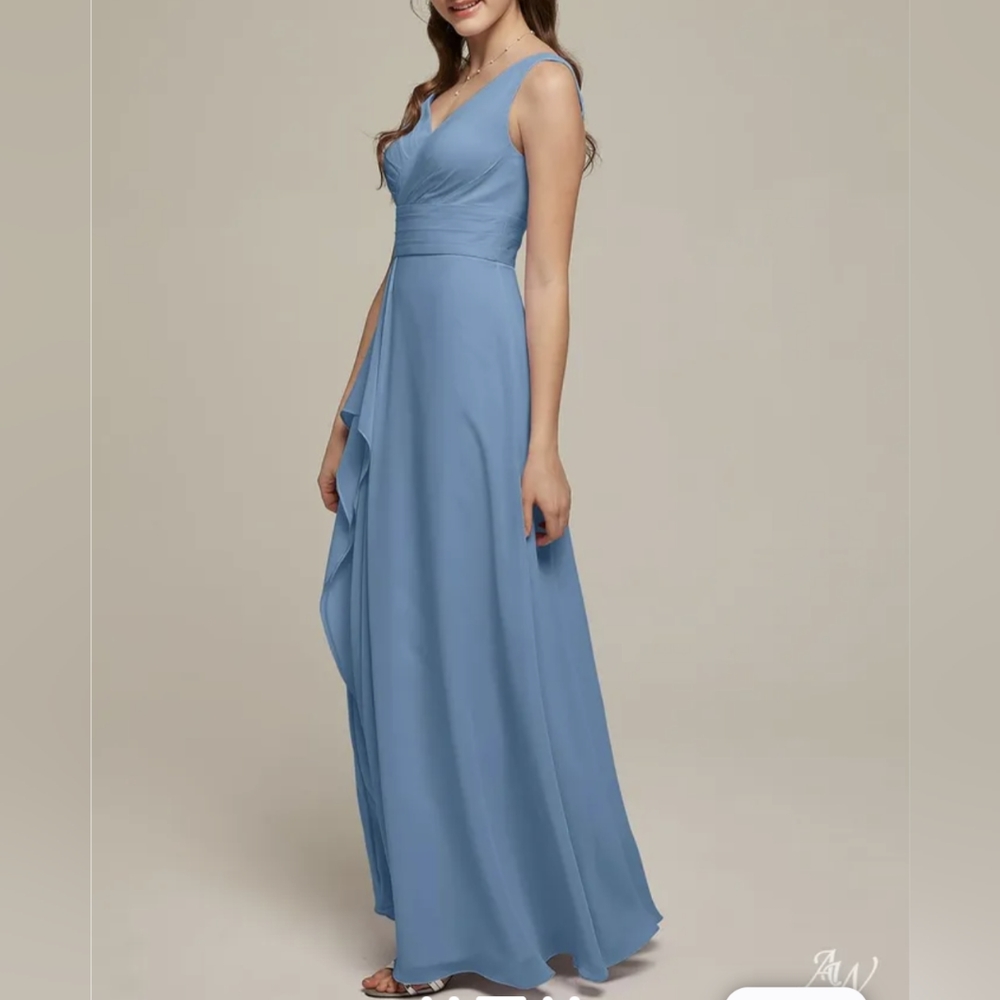AW Carmel Bridesmaid Prom Formal Special Occasion Wedding Guest Dress, 0, Blue - Picture 3 of 8